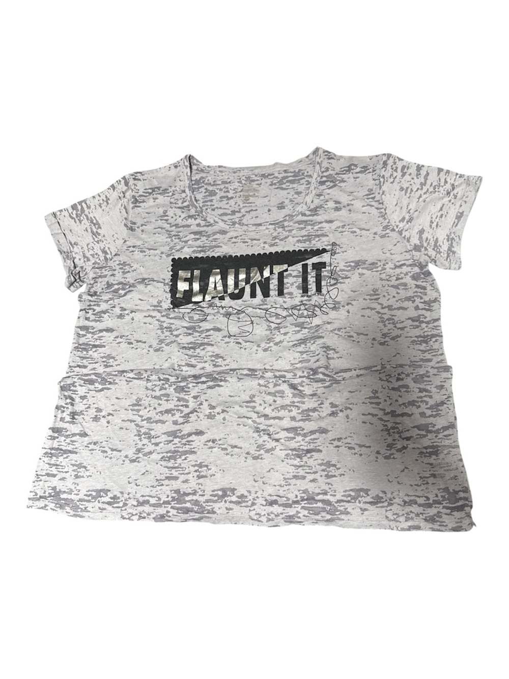 Flaunt It Gray Graphic Tee size 2X